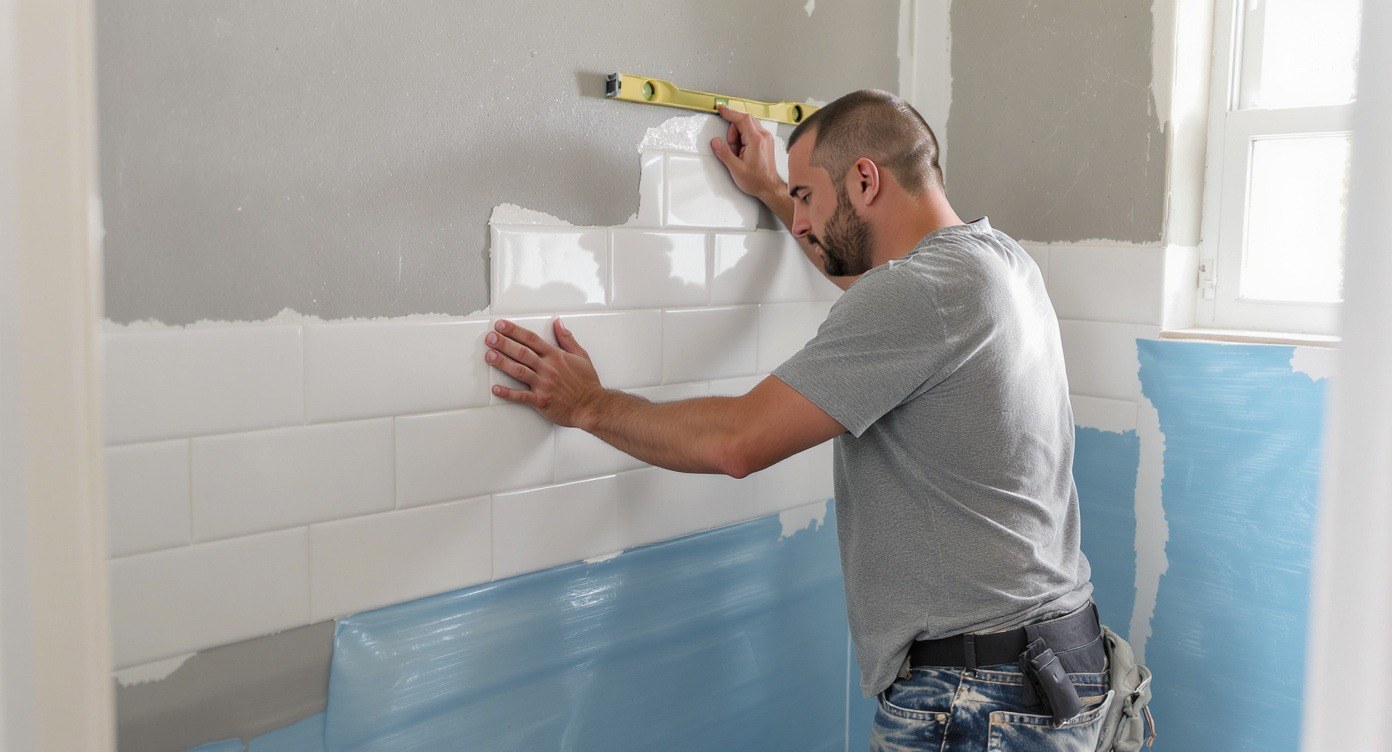 Tiled walk-in shower installation in San Diego